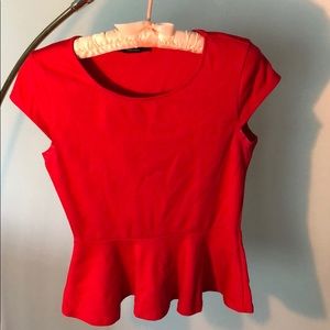 Peplum red blouse